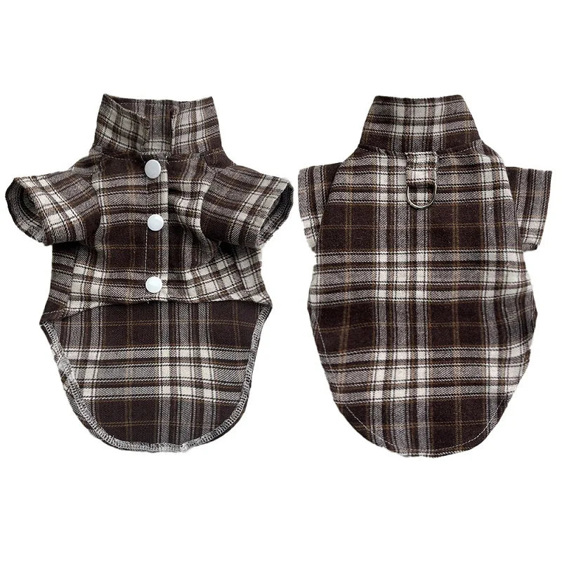Pet Shirt for Small Large Dogs Classical Plaid Dog Clothes Breathable Puppy Coat Autumn Cat Shirt Fashion Pet Costumes Dog Vest