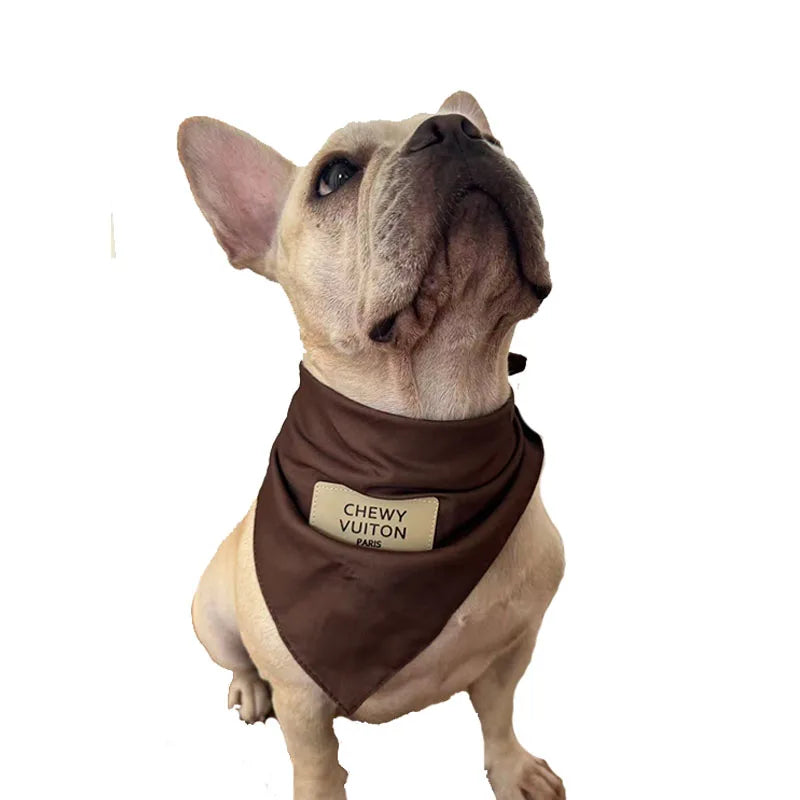 Luxury Cute French Bull Dog Triangular Bandage Pet Scarf