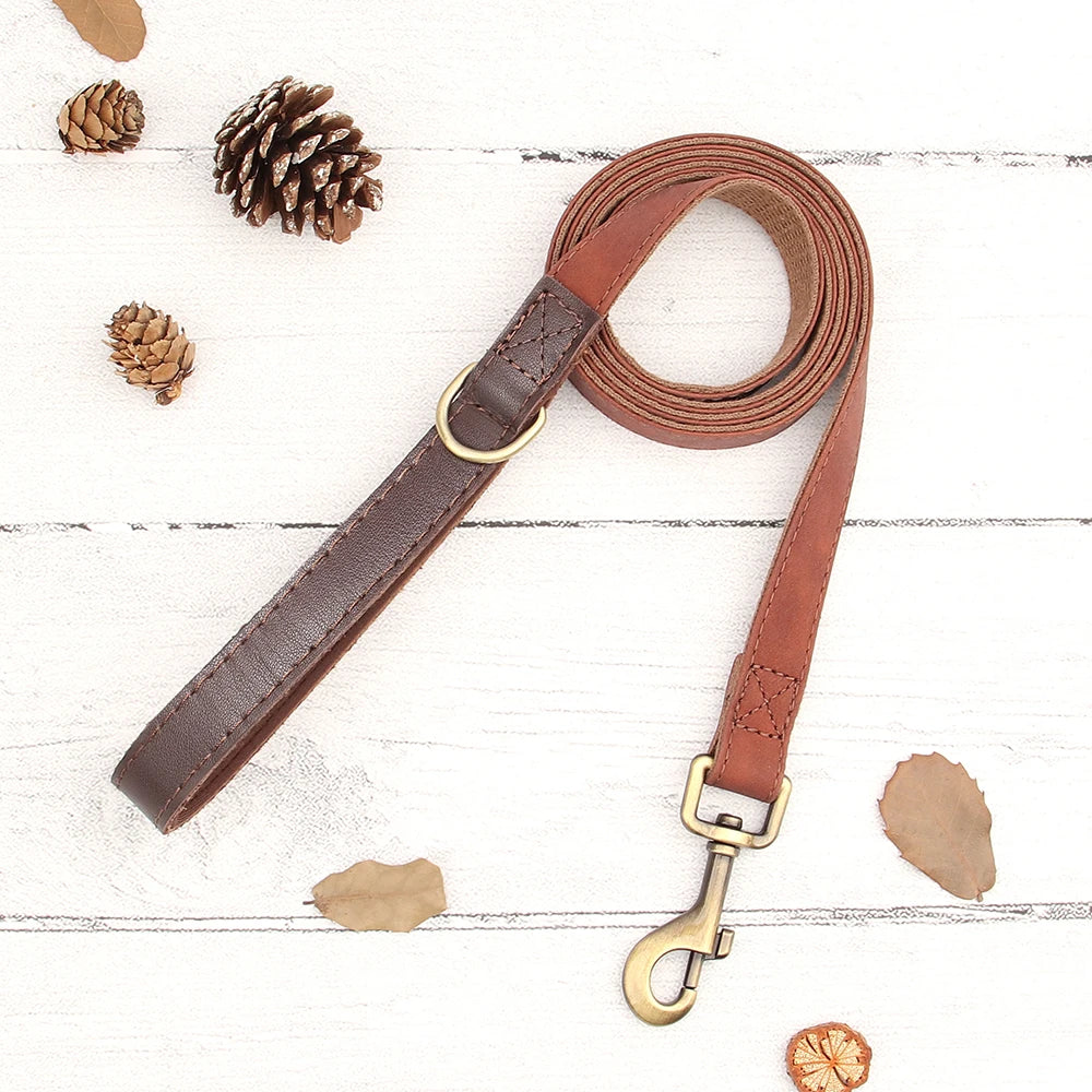 4.5ft Dog Pet Leash Rope 9 Colors PU leather Small Medium Large Dogs Nylon Padded Puppy Leashes Walking Leash Lead Ropes for Dog Fashioned Furbabies
