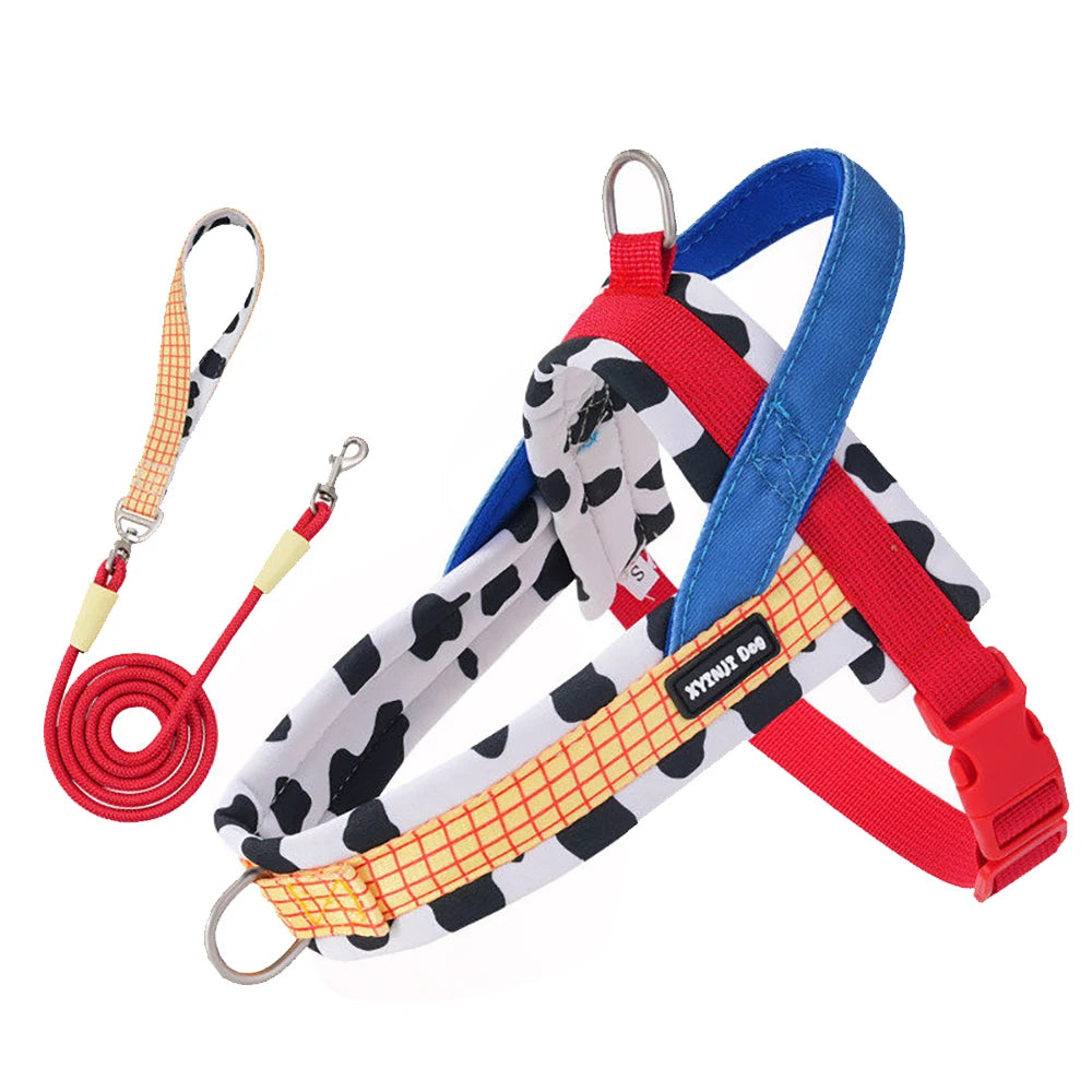 Plaid Saddle-Style Puppy Harness & Leash Set