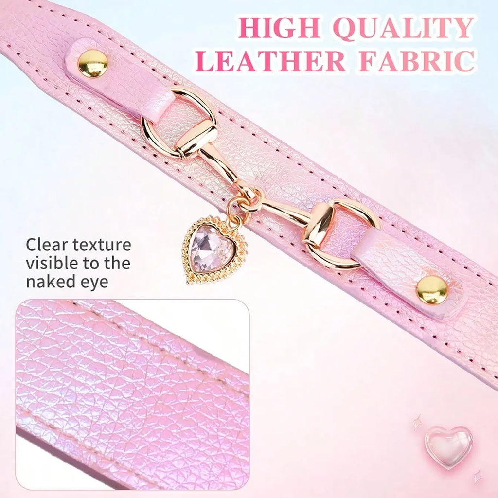 Gemstone PU Leather Dog Collar