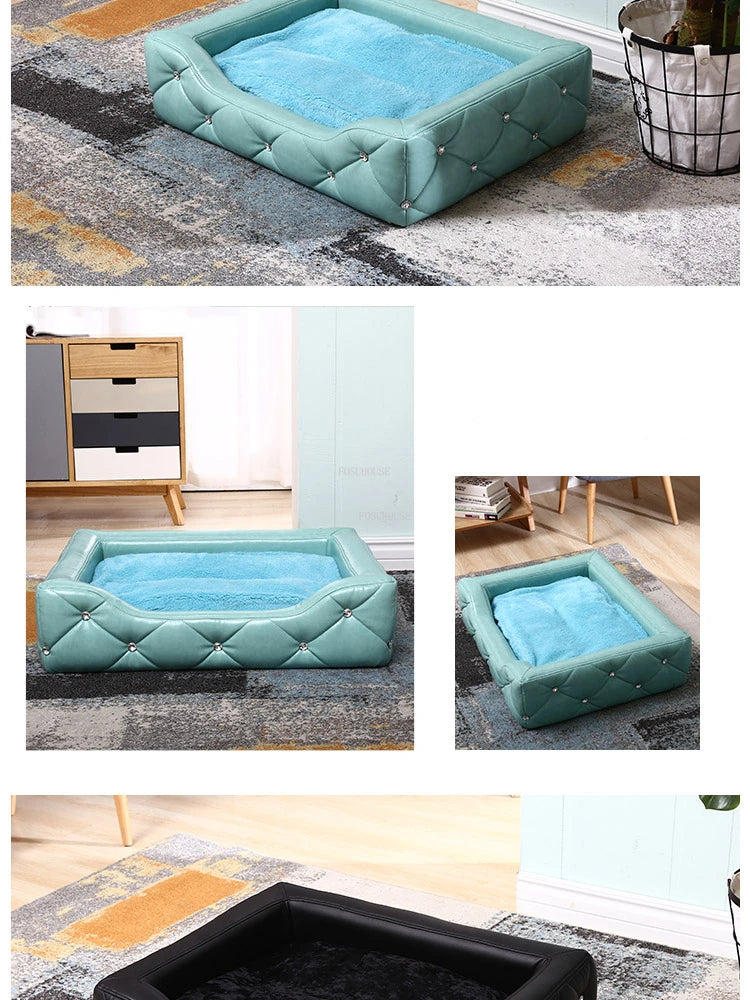 Light Luxury with Drill Dog Beds Pet Small Dog House Four Seasons Universal Dirt-resistant Waterproof Pet Supplies Home Dog Mat Fashioned Furbabies