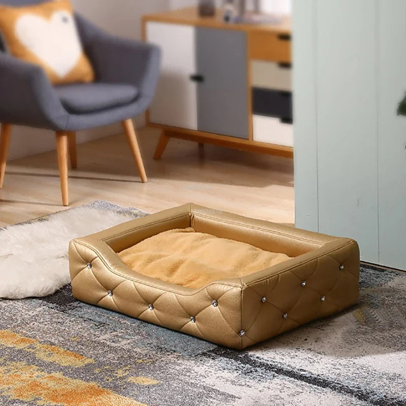 Light Luxury with Drill Dog Beds Pet Small Dog House Four Seasons Universal Dirt-resistant Waterproof Pet Supplies Home Dog Mat Fashioned Furbabies