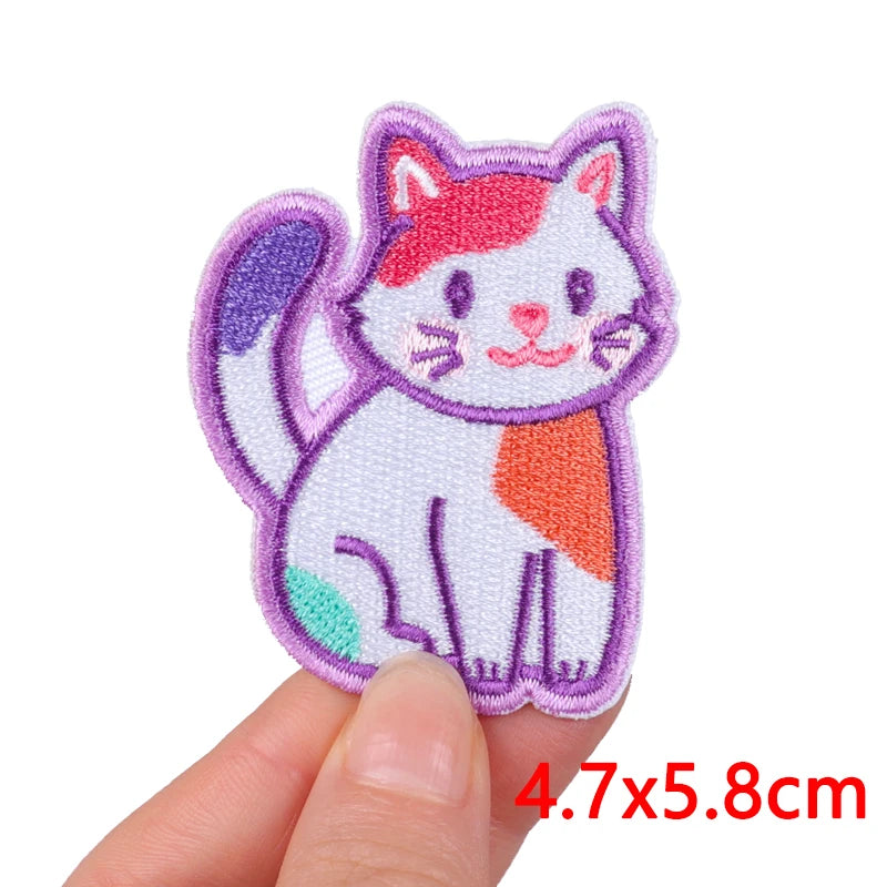 Cat Paw & Dog Cartoon Embroidery Iron-On Patch — DIY Sew or Iron On Animal Sticker for Clothing