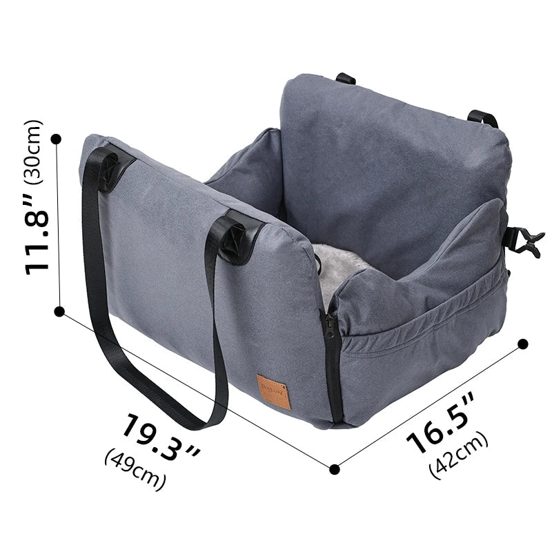 Dog Car Seat Bed for Small Dogs Inflatable Washable Dog Booster with Safety Leash Portable Pet Travel Bag Waterproof Soft Bed Fashioned Furbabies