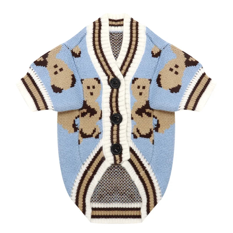 Luxury Dog Clothes for Small Dogs Winter Warm Dog Sweater Chihuahua French Bulldog Clothing Pet Items Knitted Cardigan Sweater Fashioned Furbabies