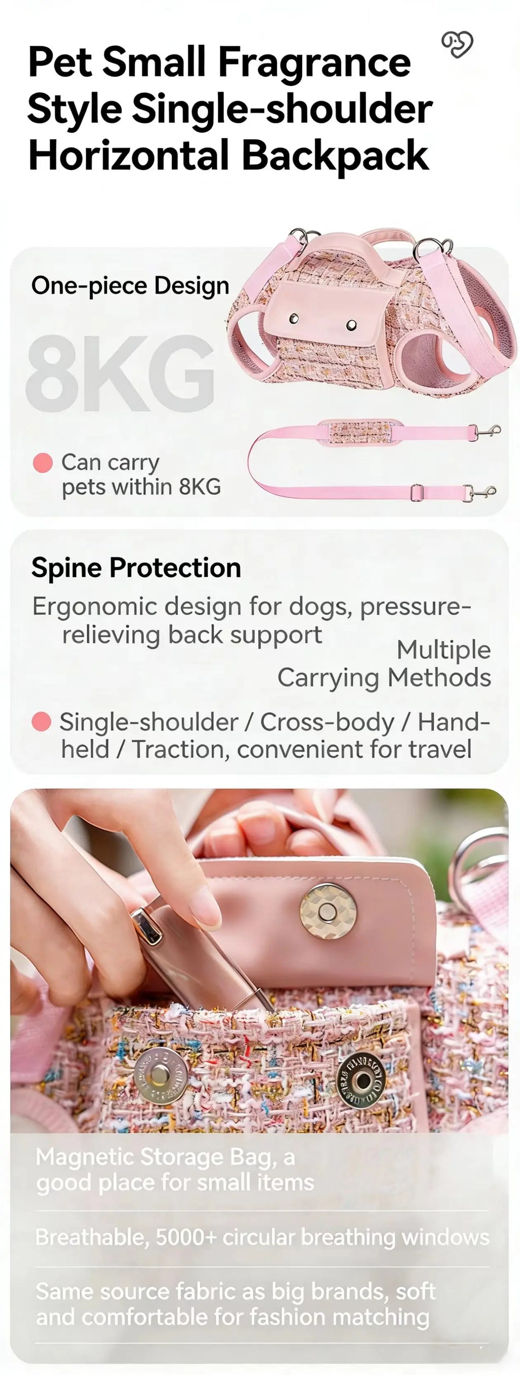 Tweed Dog Sling Carrier