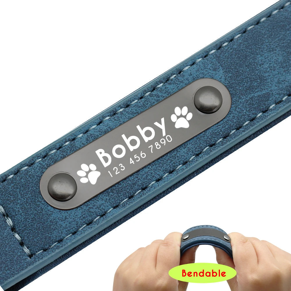 Leather Dog Collar Leash Custom Durable Leather Pet Collars and Leashes Walking Leads Strap Cusomized for Small Medium Large Dog Fashioned Furbabies