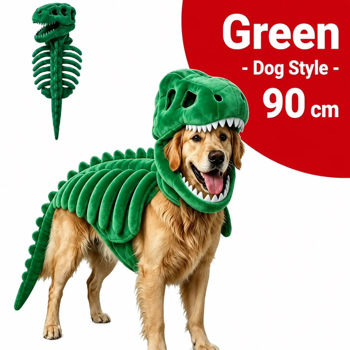 Halloween Dinosaur Skeleton Pet Costume | Plush Over-the-Head Cosplay for Dogs & Cats