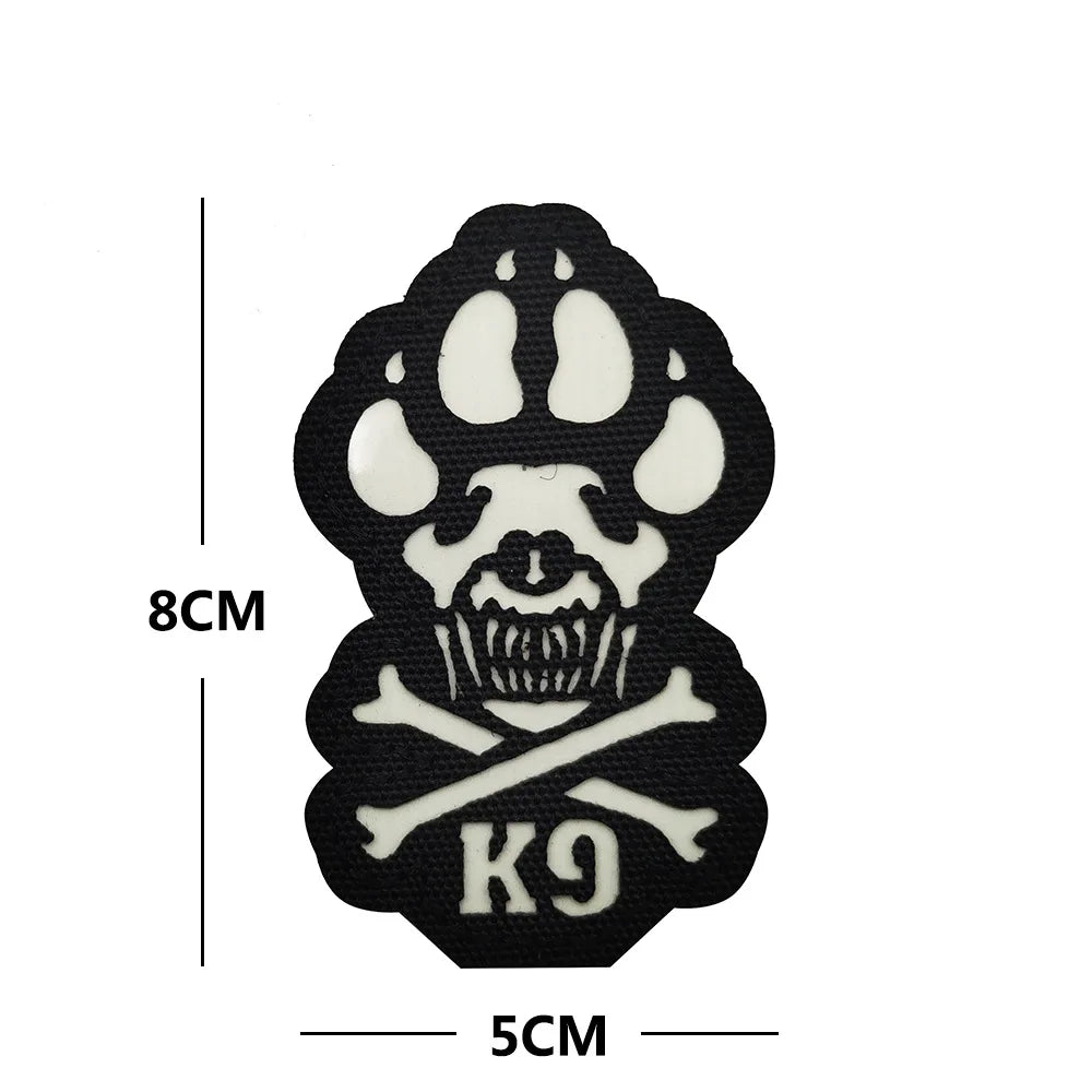Luminous Reflective Tactical Dog Patch — K9 Morale Badge for Vests & Harnesses | 6 Colors