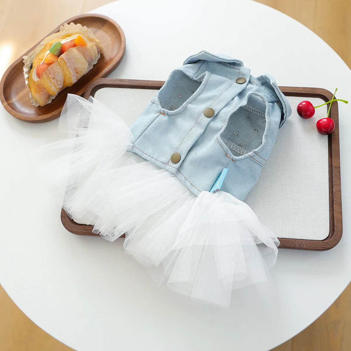 Bride Apparel For Dogs Autumn Denim Coat With Tutu Skirt Pet Dresses For Small Puppy Animal Cat Dachshund Suit Chihuahua Clothes Fashioned Furbabies