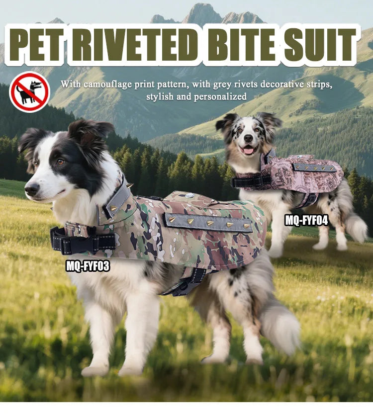 Anti-Bite Dog Jacket with Studs — Outdoor Protective Clothing for Dogs | XS–M