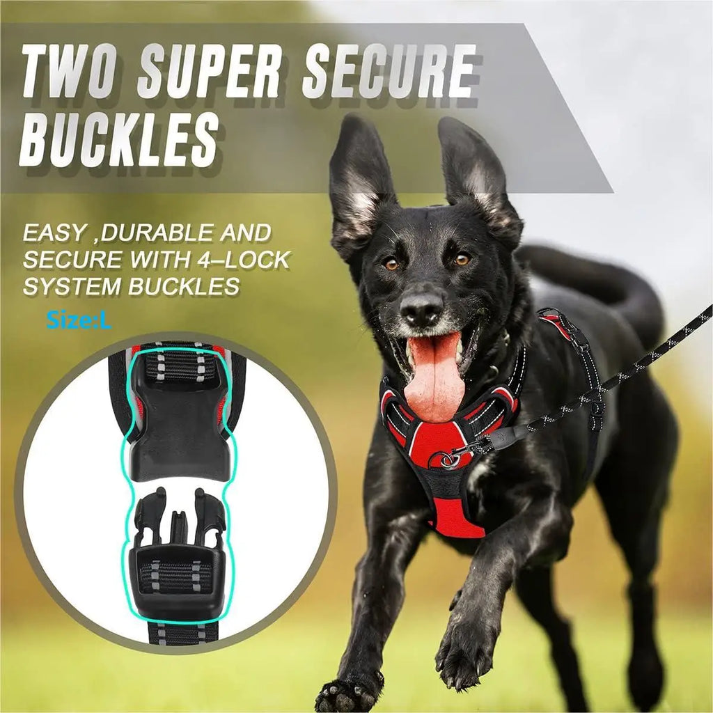 Adjustable No-Pull Dog Harness — Front Clip, Reflective & Top Handle for Medium to Large Dogs | 8 Colors | S–XL