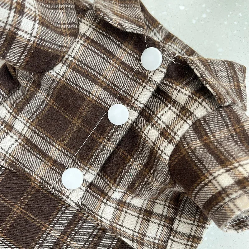 Pet Shirt for Small Large Dogs Classical Plaid Dog Clothes Breathable Puppy Coat Autumn Cat Shirt Fashion Pet Costumes Dog Vest