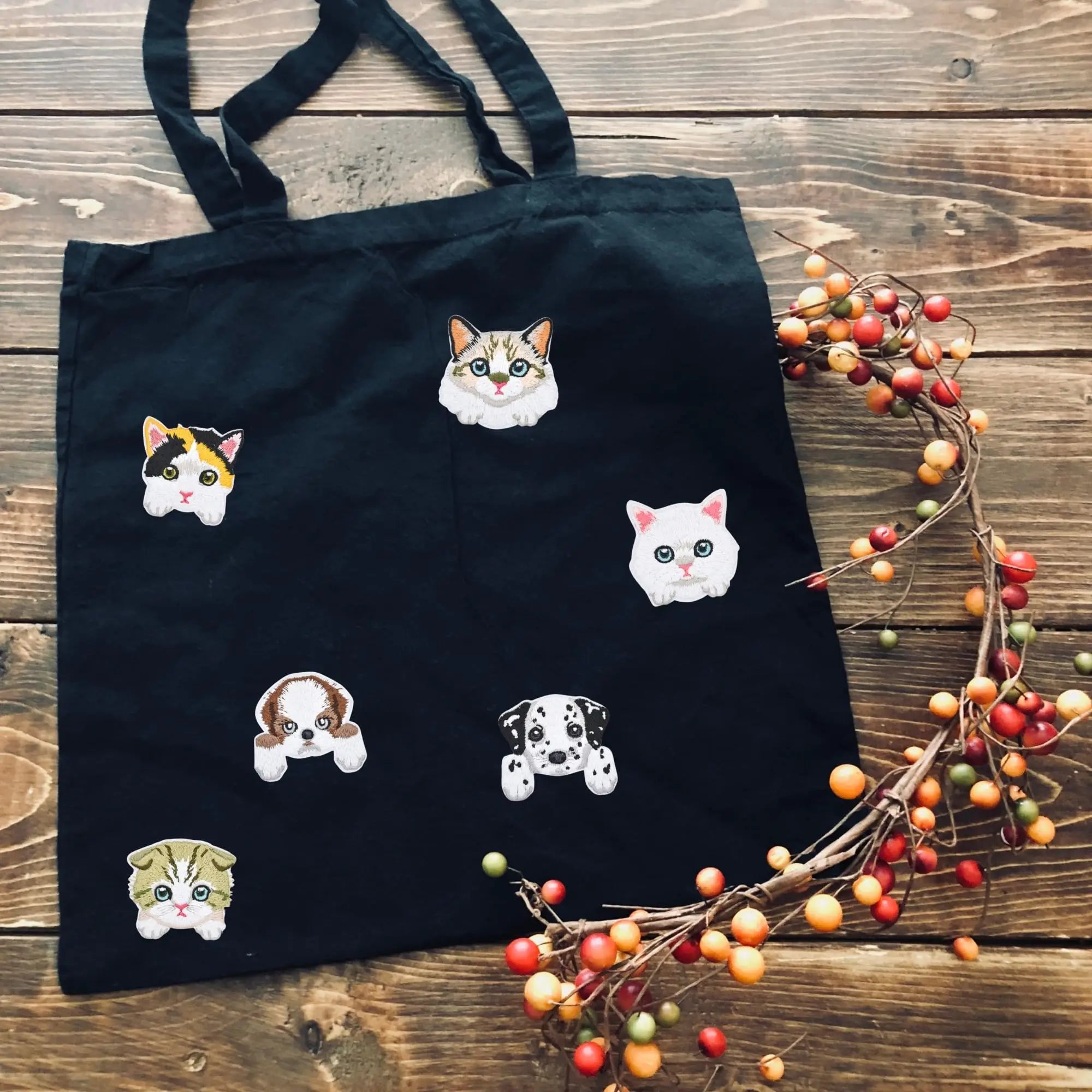 Embroidered Dog & Cat Iron-On Patches — DIY Pet Appliqués for Jackets, Bags & Clothing