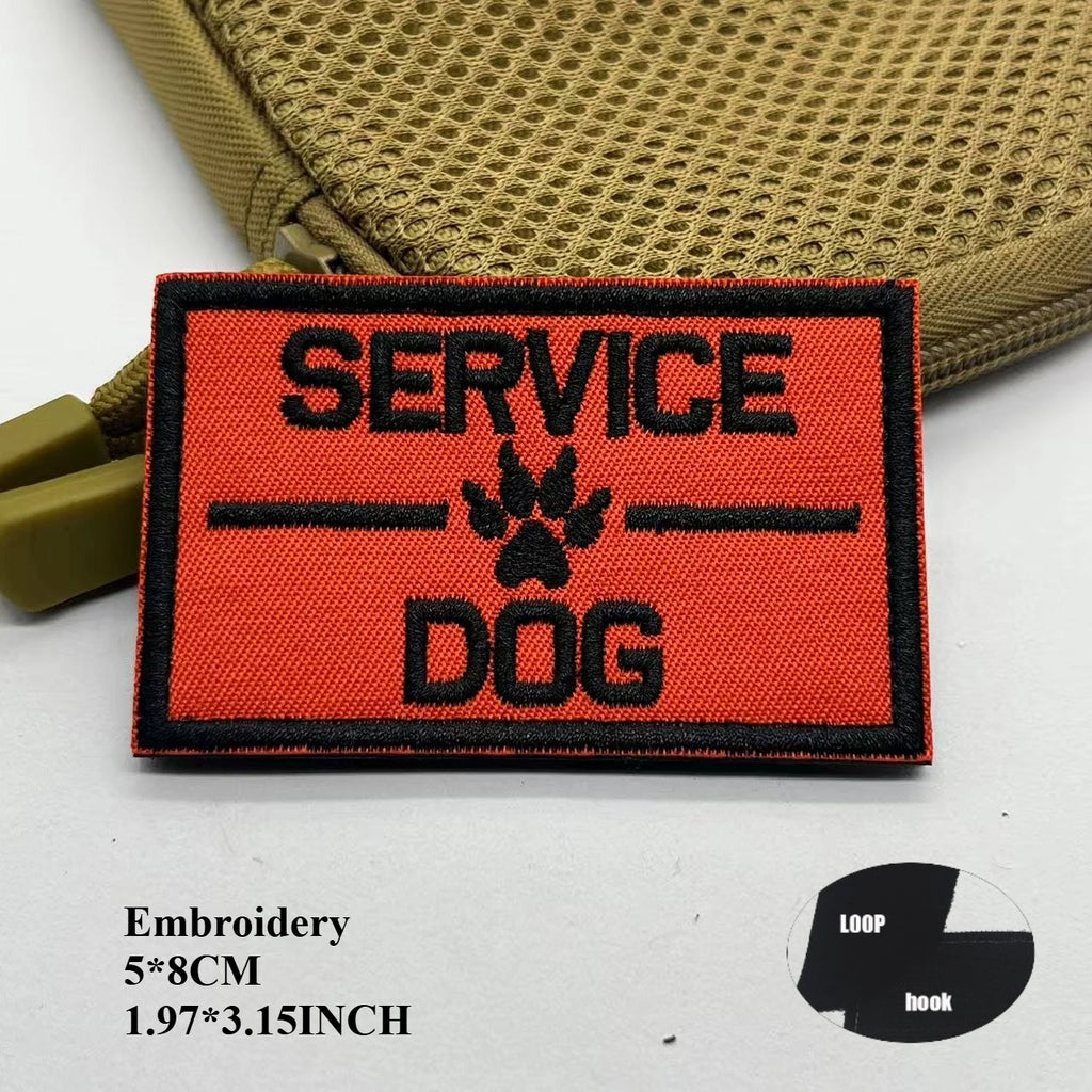 Service Dog & Therapy Dog Embroidered Velcro Patches — Do Not Pet, In Training, Rescue & Guide Dog Badge