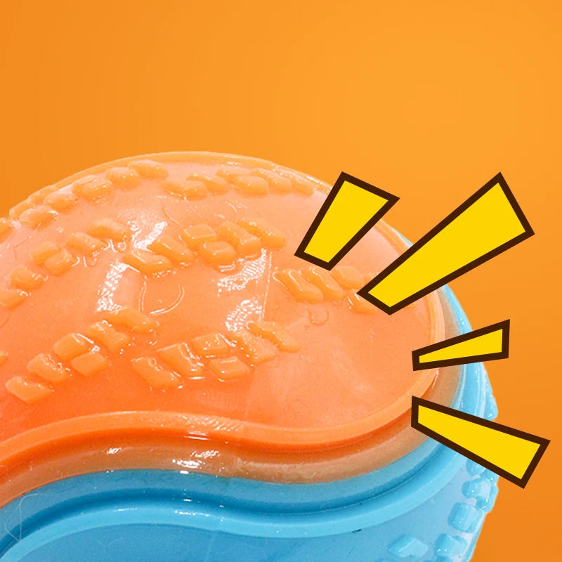 Squeaky Dog Ball Toy — Soft TPR Bite-Resistant Chew Toy for Teeth Cleaning & Interactive Play