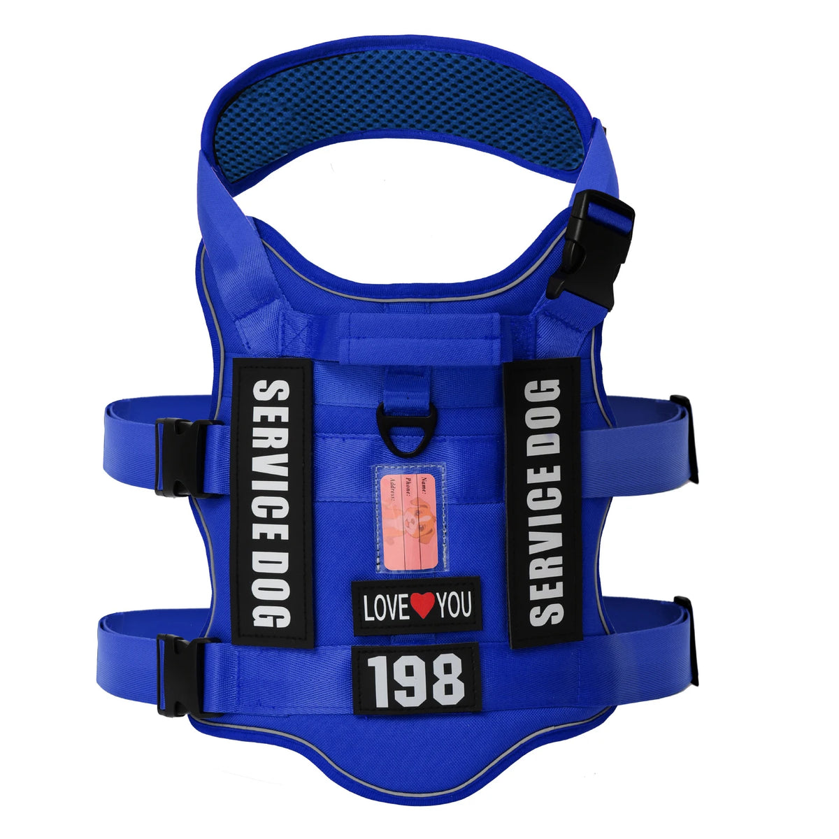 Service Dog Vest & No-Pull Harness with 4 Patches — Reflective, Padded Handle | S, M, L