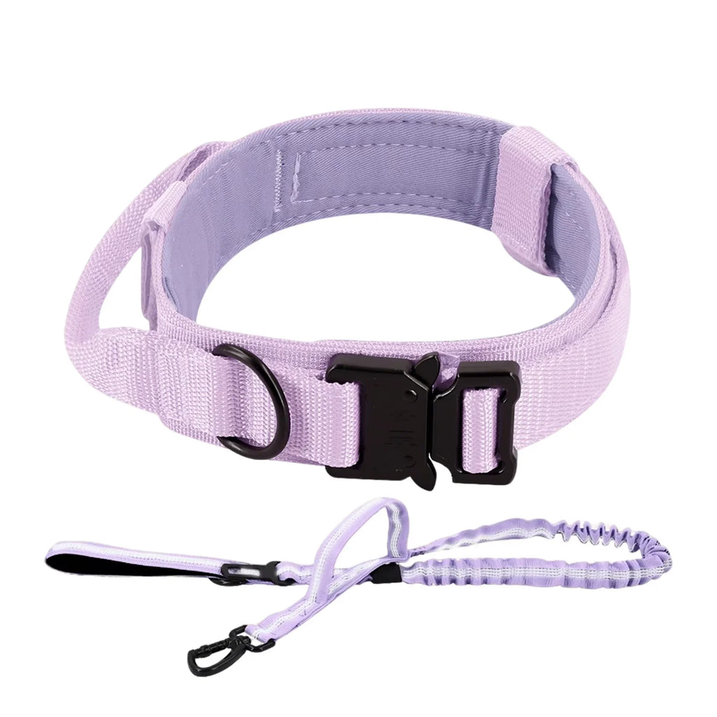 Tactical Dog Collar with Control Handle — 1000D Nylon, Double Closure & D-Ring | Collar Only or Collar & Leash Set | M–XL