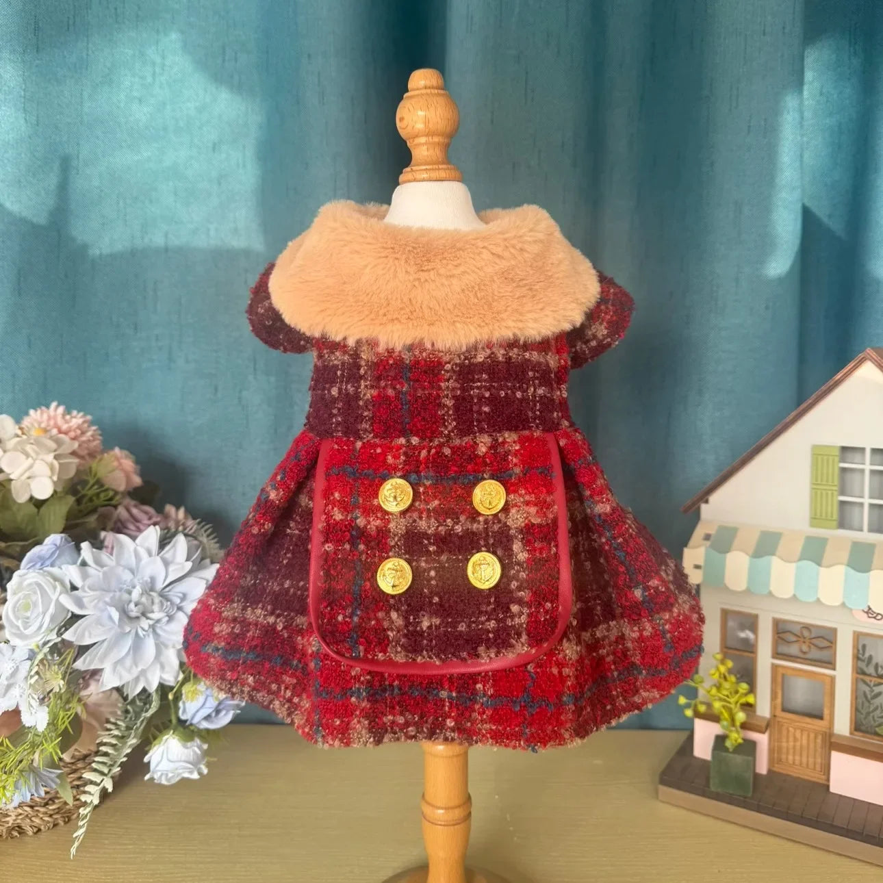 Retro Princess Dress - Thick Cotton Jacket for Small Dogs