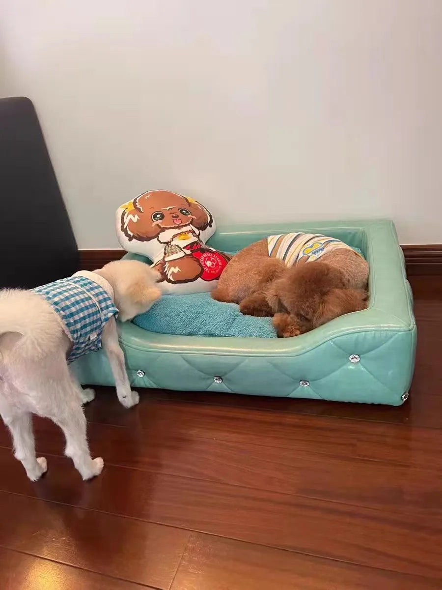 Light Luxury with Drill Dog Beds Pet Small Dog House Four Seasons Universal Dirt-resistant Waterproof Pet Supplies Home Dog Mat Fashioned Furbabies