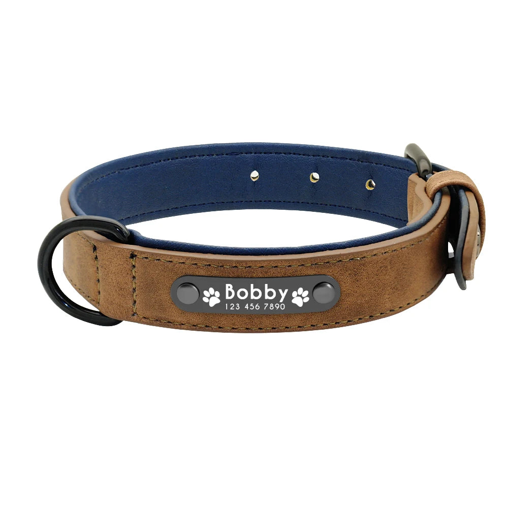 Leather Dog Collar Leash Custom Durable Leather Pet Collars and Leashes Walking Leads Strap Cusomized for Small Medium Large Dog Fashioned Furbabies