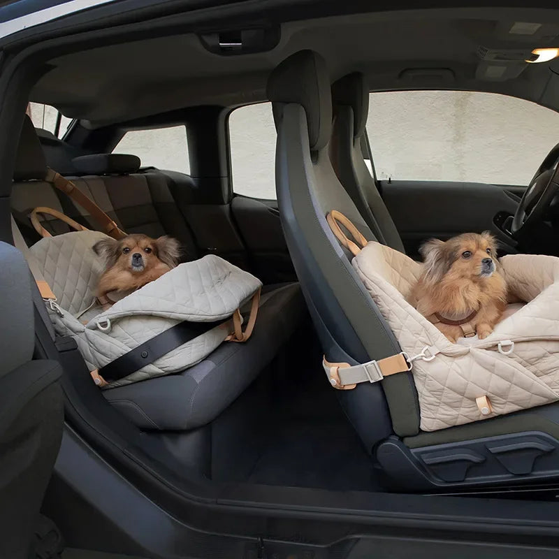 Dog Carrier Handbag Luxury Car Seat Pet Travel Bed for Small Dogs Cat Portable Washable Puppy Carrier Tote Safety Pet Booster Fashioned Furbabies