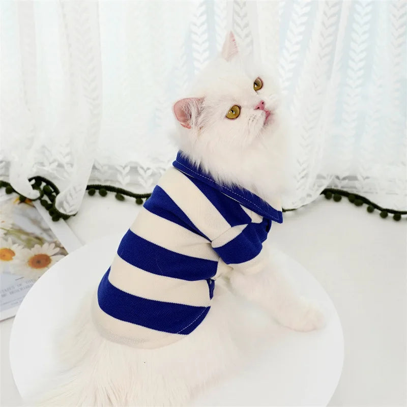 Lightweight Striped Dog Polo Shirt