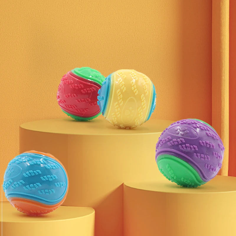 Squeaky Dog Ball Toy — Soft TPR Bite-Resistant Chew Toy for Teeth Cleaning & Interactive Play