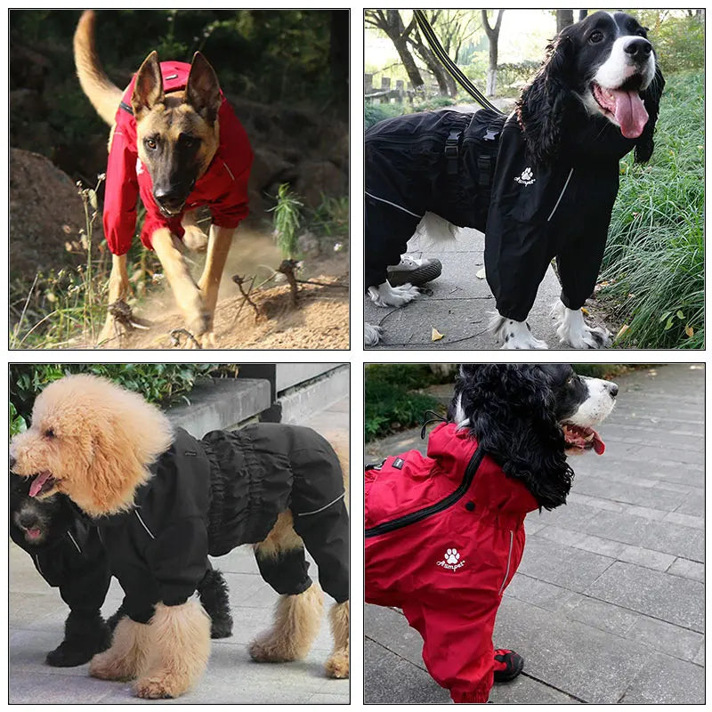 Waterproof Reflective Dog Raincoat - Winter Jumpsuit