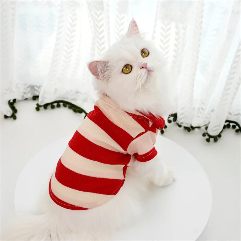 Lightweight Striped Dog Polo Shirt