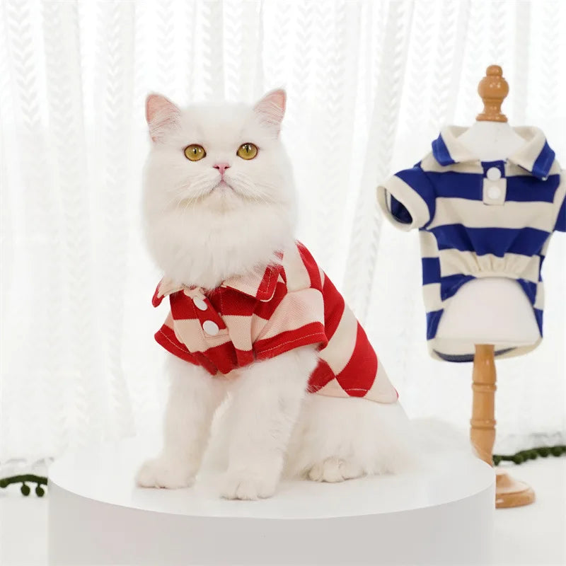 Lightweight Striped Dog Polo Shirt