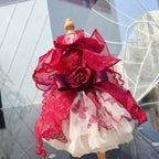 Butterfly Wing Princess Dress - Handmade Lace & Flower Design