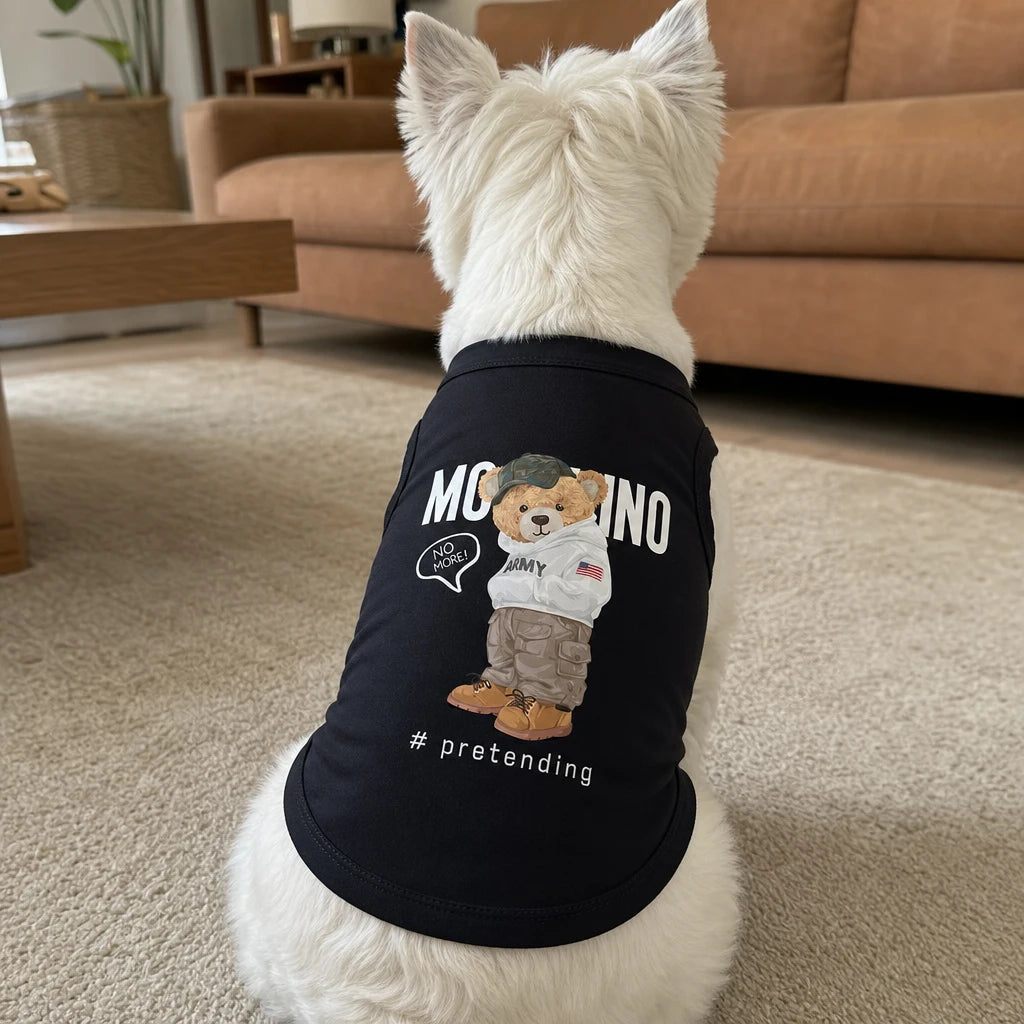 "No More Pretending" Funny Dog Singlet — Breathable Cotton Vest for Small & Medium Dogs | XS–3XL