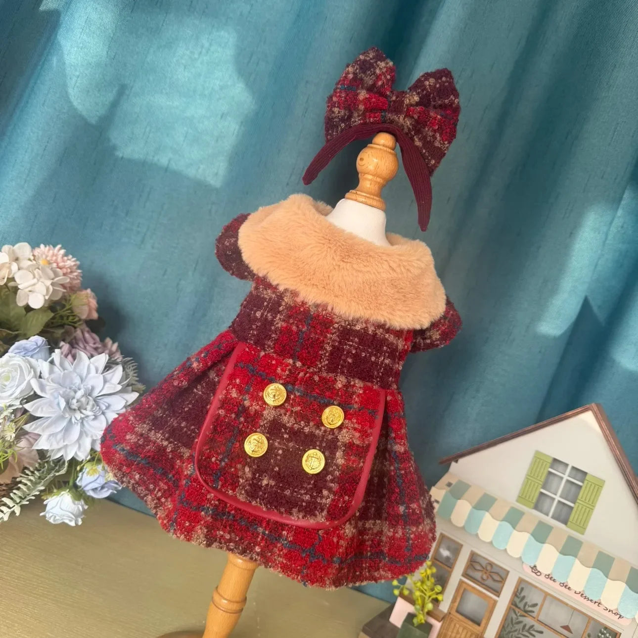 Retro Princess Dress - Thick Cotton Jacket for Small Dogs