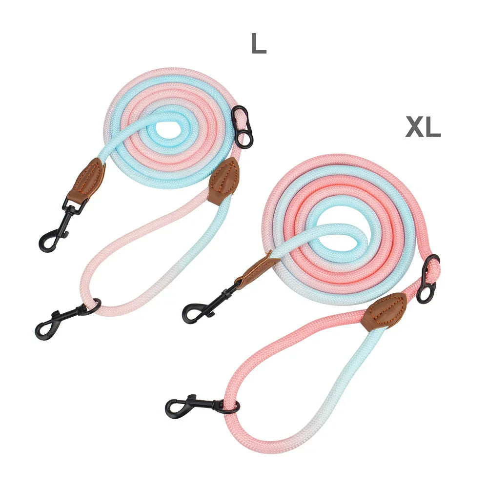 Hands-Free Crossbody Double Dog Leash — Adjustable Nylon Running & Walking Leash | 5 Prints | 92.5"