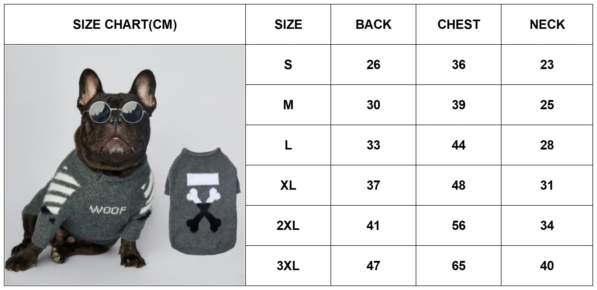 WOOF Knit Dog Sweater — Thick Cotton Jumper for French Bulldogs & Small-Medium Dogs | S–3XL