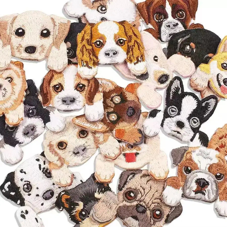 Embroidered Dog & Cat Iron-On Patches — DIY Pet Appliqués for Jackets, Bags & Clothing