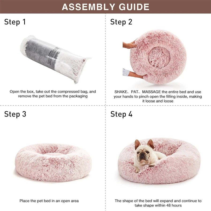 Donut Round Plush Pet Bed