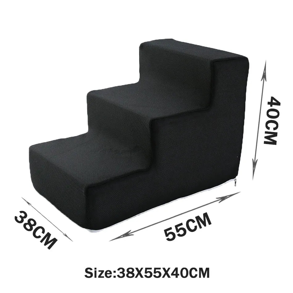 Pet Stairs & Dog Ramp — Detachable Sponge Steps for Dogs & Cats | 3-Step, Big 3-Step & 4-Step