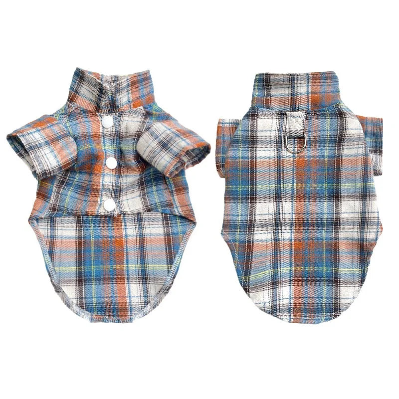 Pet Shirt for Small Large Dogs Classical Plaid Dog Clothes Breathable Puppy Coat Autumn Cat Shirt Fashion Pet Costumes Dog Vest