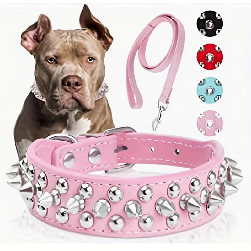 Dog Collar Leather Stylish and Durable Leash Medium Harness Dogs Backpack Collars Harnesses Wears Necklaces Fashioned Furbabies