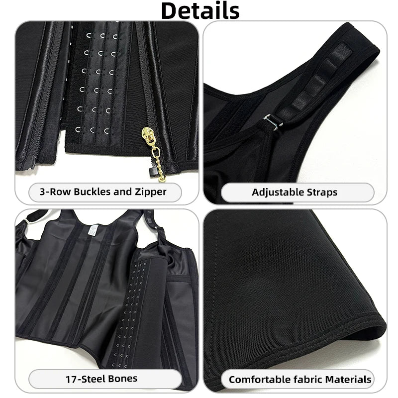 Colombian Fajas Waist Trainer – 17 Steel Bones & Triple-Hook Compression