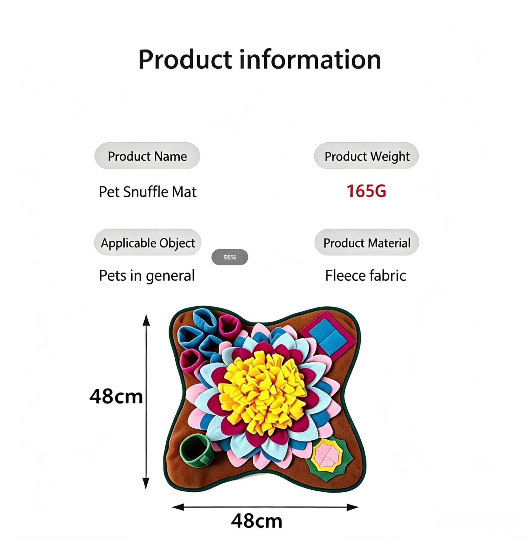 Pet Snuffle Training Mat — Plush Slow Feeder & Stress Relief Sniffing Blanket for Dogs & Cats | 4 Colors