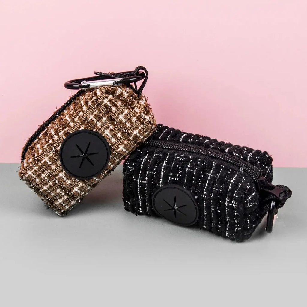 Designer Dog Poop Bag Holder — Stylish Belt-Clip Waste Bag Dispenser for Dog Walking