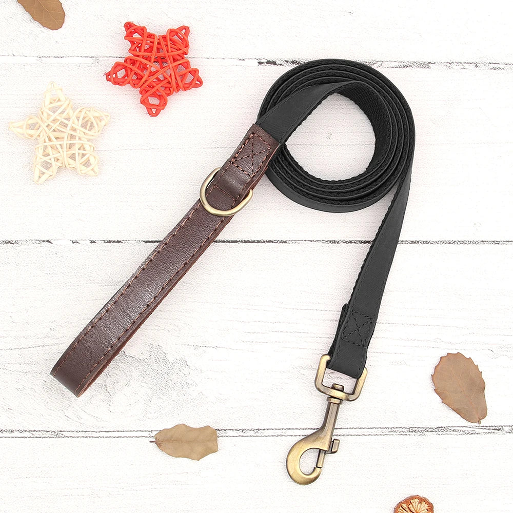 4.5ft Dog Pet Leash Rope 9 Colors PU leather Small Medium Large Dogs Nylon Padded Puppy Leashes Walking Leash Lead Ropes for Dog Fashioned Furbabies