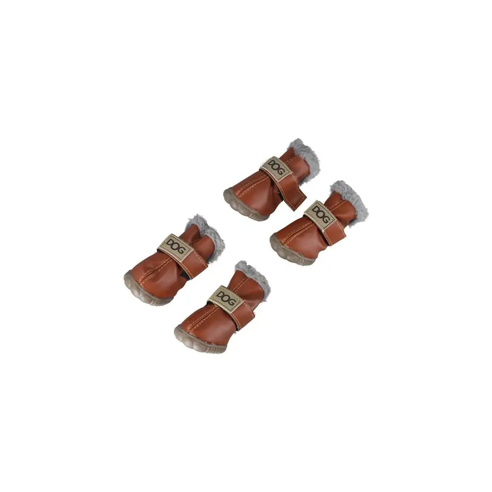 Dog Rainshoes, Snow Boots Waterproof Soft Plush/PU Non Slip for 4Pcs/Set Chihuahua