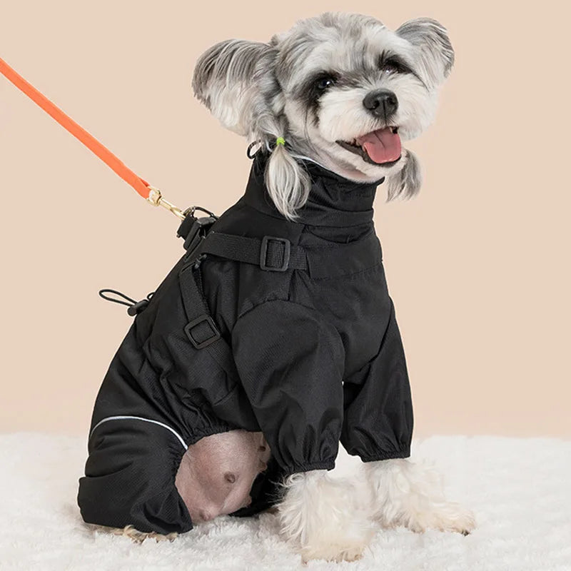 Waterproof Dog Rain Jacket with Built-In Harness — Windproof Jumpsuit for Small to Large Dogs | S–5XL