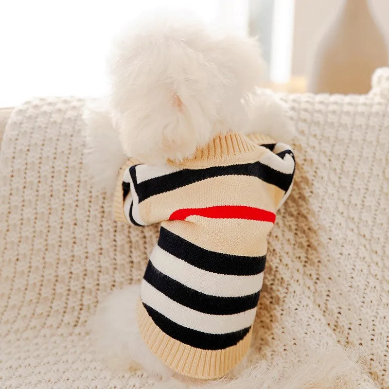 Luxury Dog Clothes for Small Dogs Winter Warm Dog Sweater Chihuahua French Bulldog Clothing Pet Items Knitted Cardigan Sweater Fashioned Furbabies