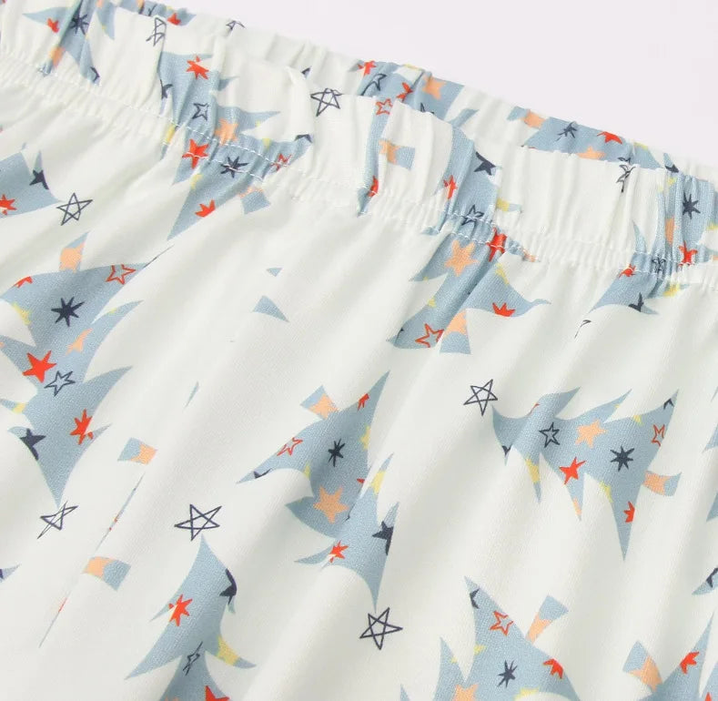 Mom Daughter Dad Son Matching Pajamas Set Christmas Tree Print Long Sleeve T-Shirt+Trousers 2 Pcs Suit Homewear Xmas Family Look